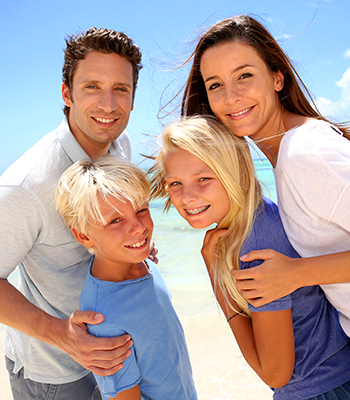 Family on the beach